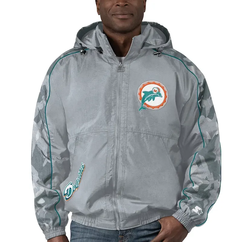 Miami Dolphins Gray Starter Jacket