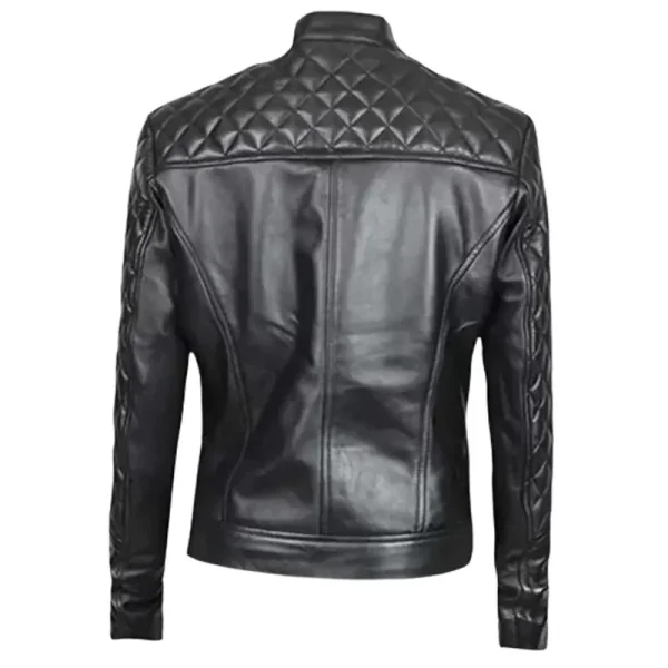 Women's Black Quilted Leather Jacket SlimFit Leather Jacket