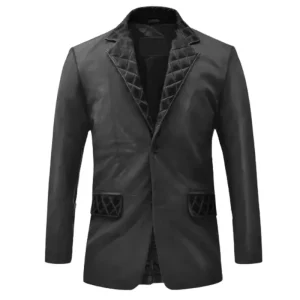 Harper Burnt Charcoal Genuine Leather Blazer