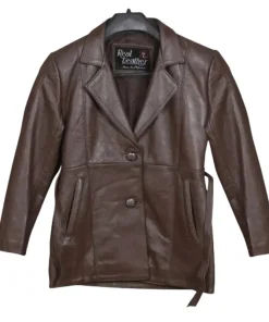 Men's Chocolate Brown Leather Blazer