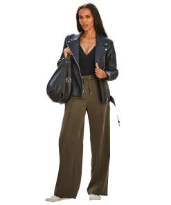 Black Longline Leather Biker Jacket