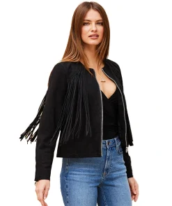 Black Suede Fringed Jacket