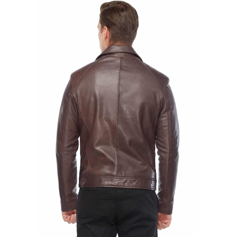 Men’s Real Brown Leather Jacket - Image 4