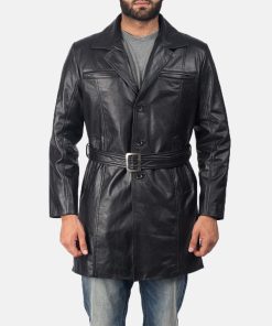 Jordan Black Leather Coat