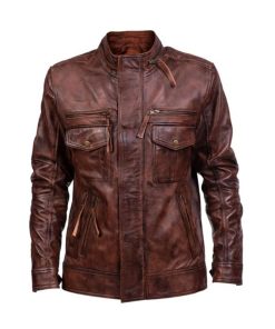 Men Vintage Biker Leather Jacket