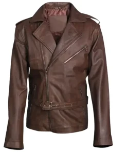 Men's Biker Brown Leather Jacket