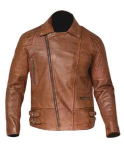 Mens Brown Biker Leather Jacket