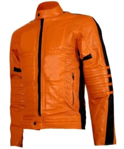 Men's Orange Leather Jacket