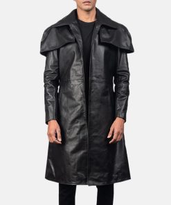Classic Black Leather Duster
