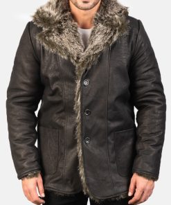 Furlong Black Leather Coat