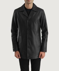 Urban Slate Black Leather Coat