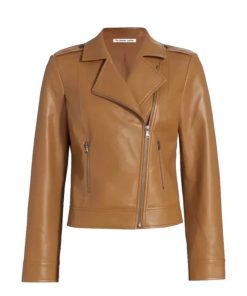 Moto Faux Brown Leather Jacket