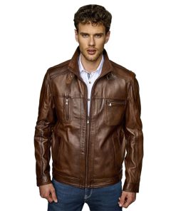 Men’s Real Brown Leather Classic Jacket