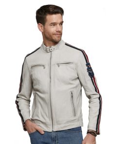 Men’s Real White Leather Jacket