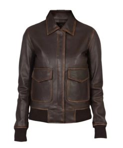 Women A-2 Brown Leather Jacket