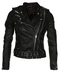 Women Sheepskin Leather Biker Jacket
