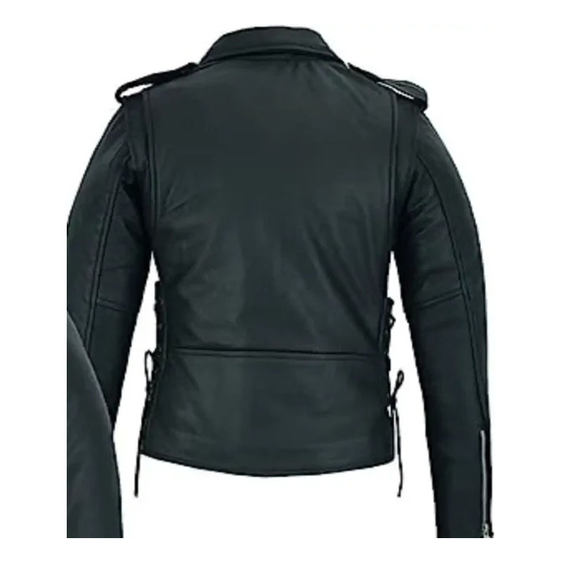 Women’s Classic Motorcycle Leather Jacket - Image 10