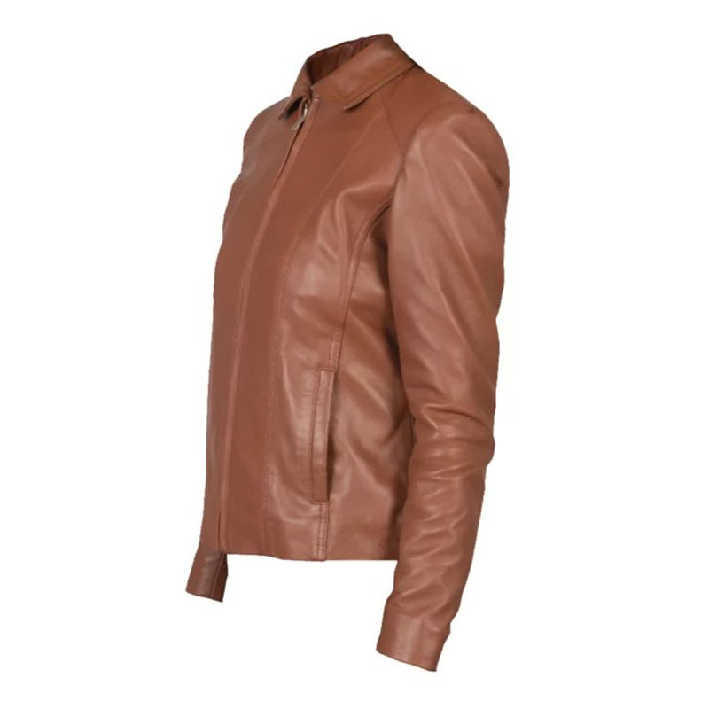 Colette Brown Leather Jacket - Image 3