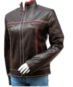 Women’s Double Stitched Leather Jacket