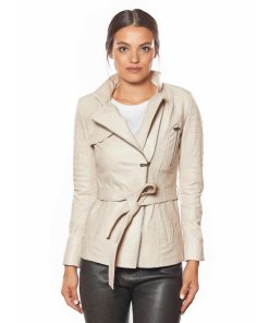 Women’s Real Beige Leather Jacket
