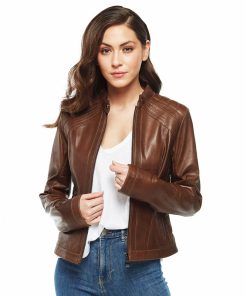Women’s Real Brown Leather Classic jacket