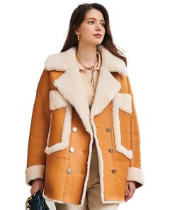 Women's Shearling Sheepskin Aviator Coat