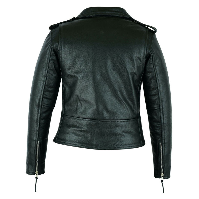 Women’s Classic Motorcycle Leather Jacket - Image 4