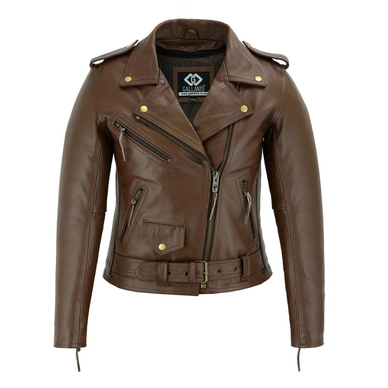 Women’s Classic Motorcycle Leather Jacket - Image 5