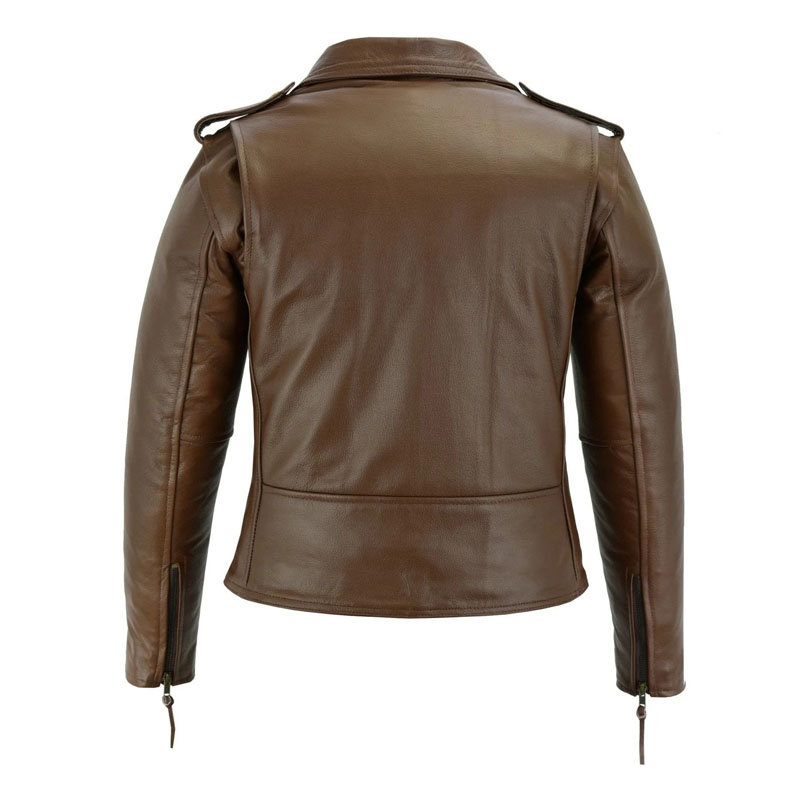 Women’s Classic Motorcycle Leather Jacket - Image 8
