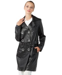 Women’s Real Black Leather Coat
