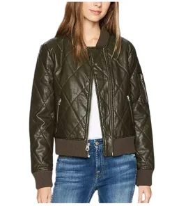 The 100 S06 Raven Reyes Quilted Bomber Jacket