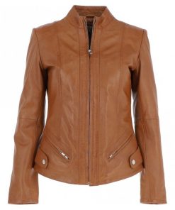 Women's Leather Jacket Tan