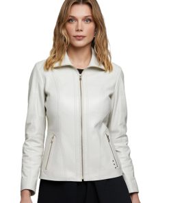Women’s Real Beige Leather Jacket